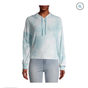 Small Derek Heart Blue and White Tie Dye Hoodie